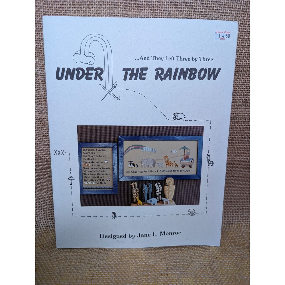 Under the Rainbow Noahs Sampler Cross Stitch Pattern Jane L Monroe XXX-1